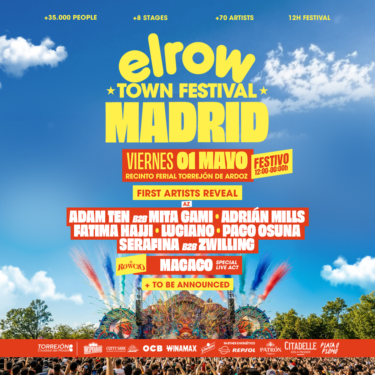 Cartel de elrow Tow Madrid 2026.