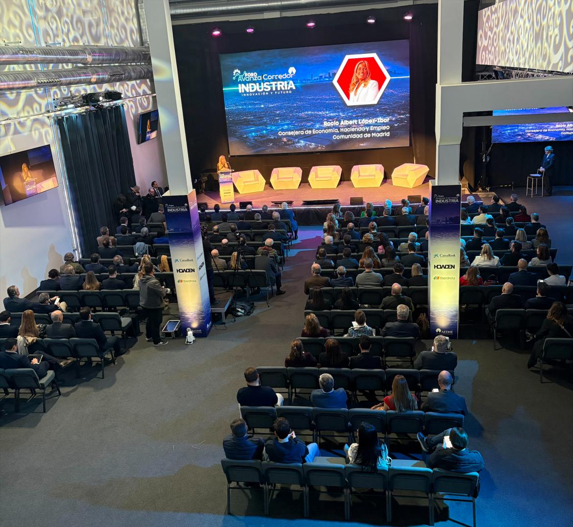 Foro ‘Avanza Corredor Industria’ celebrado este martes en el Complejo El Olivar de Alcalá de Henares. COMUNIDAD DE MADRID