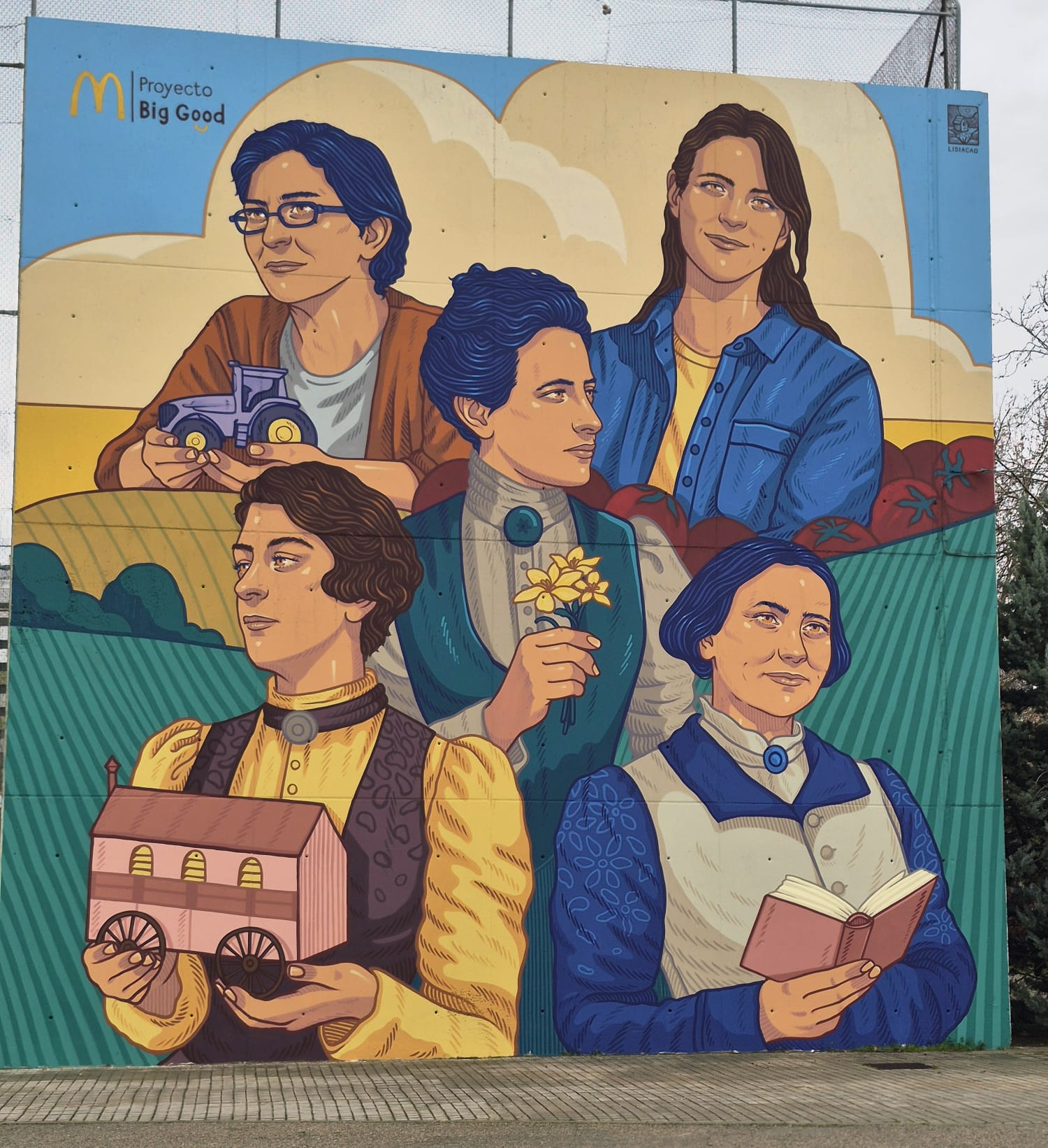 Vista del mural de más de 100 metros cuadrados inaugurado en la Ciudad Deportiva Príncipe Felipe de Arganda. AYUNTAMIENTO DE ARGANDA DEL REY