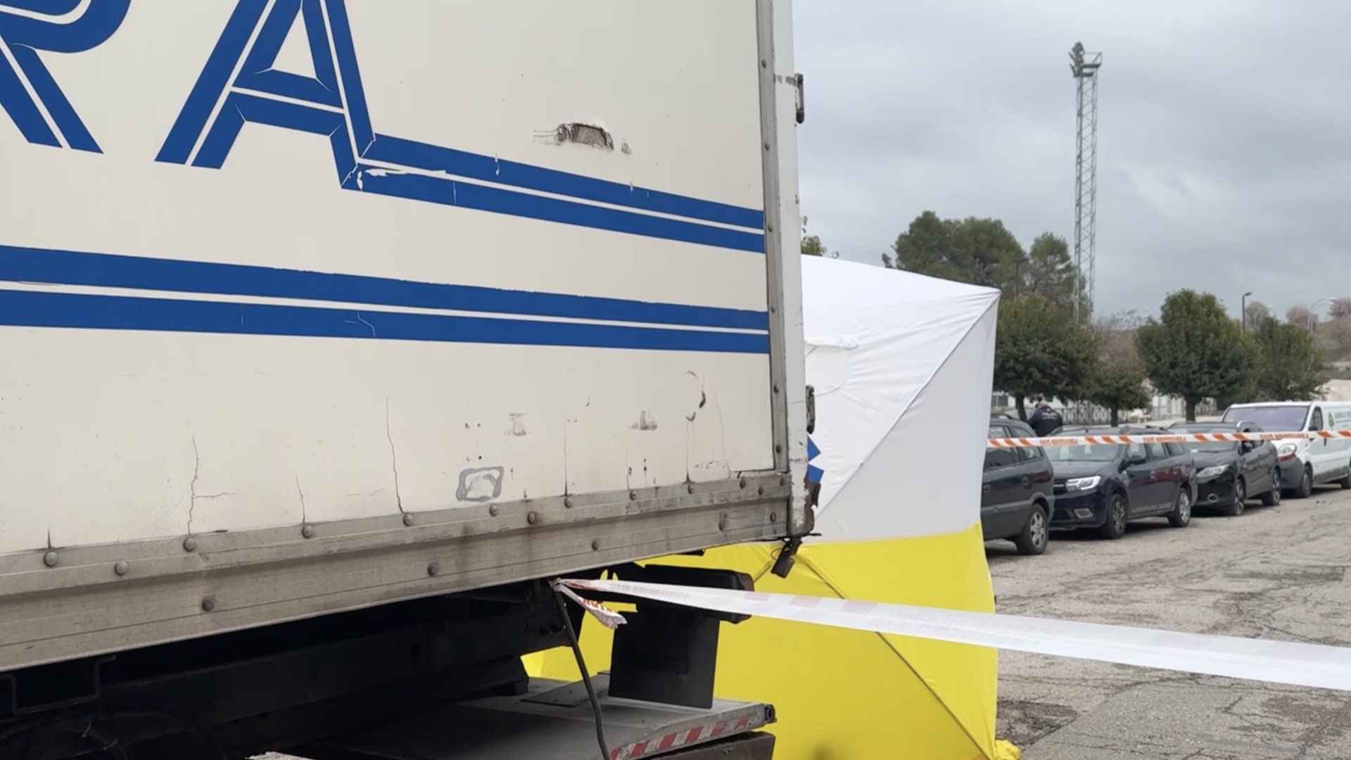 Camión implicado en el atropello. 112