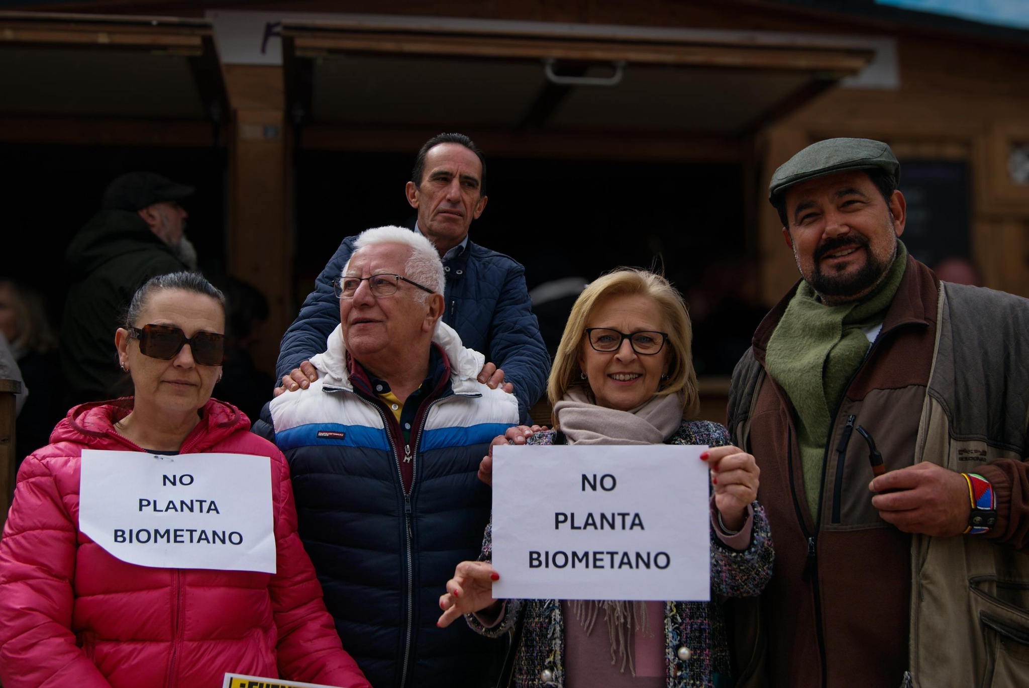 Vecinos de Fuentenovilla protestan contra la planta de biometano. AYUNTAMIENTO DE FUENTENOVILLA