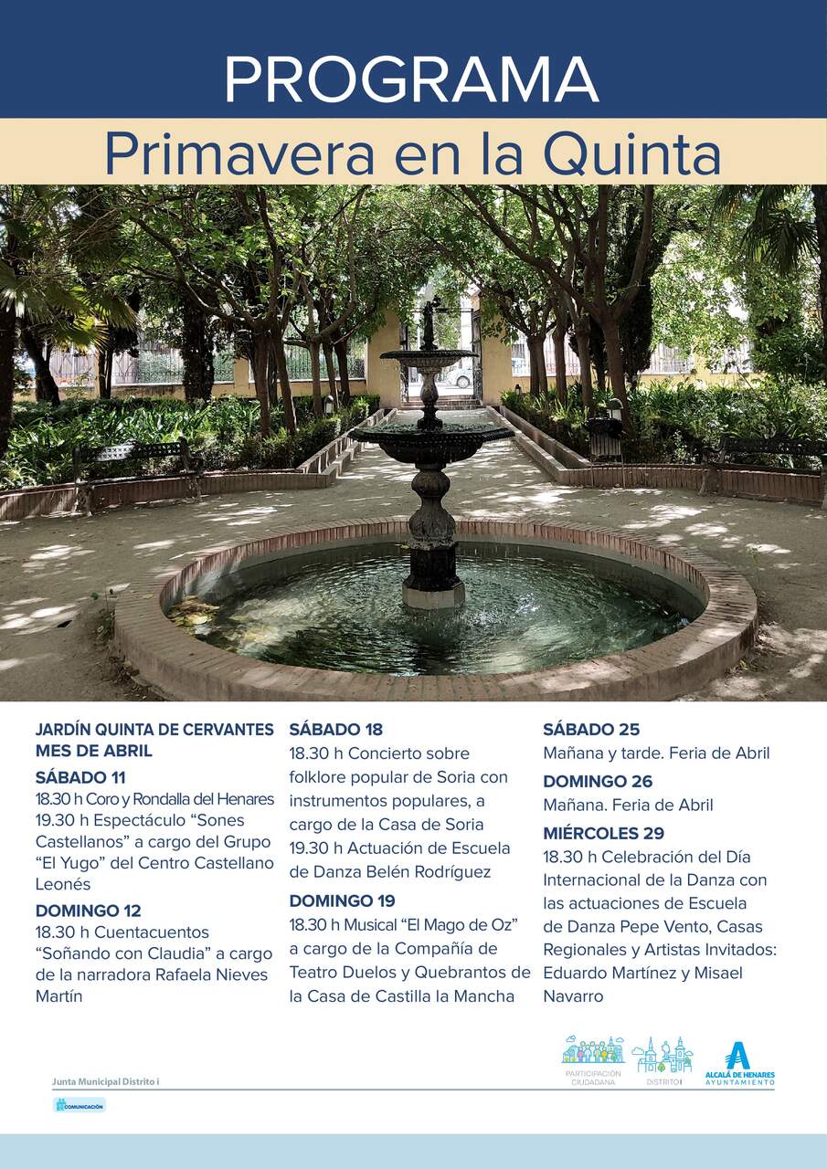 Programa Primavera en la Quinta 2026. AYTO. DE ALCALÁ