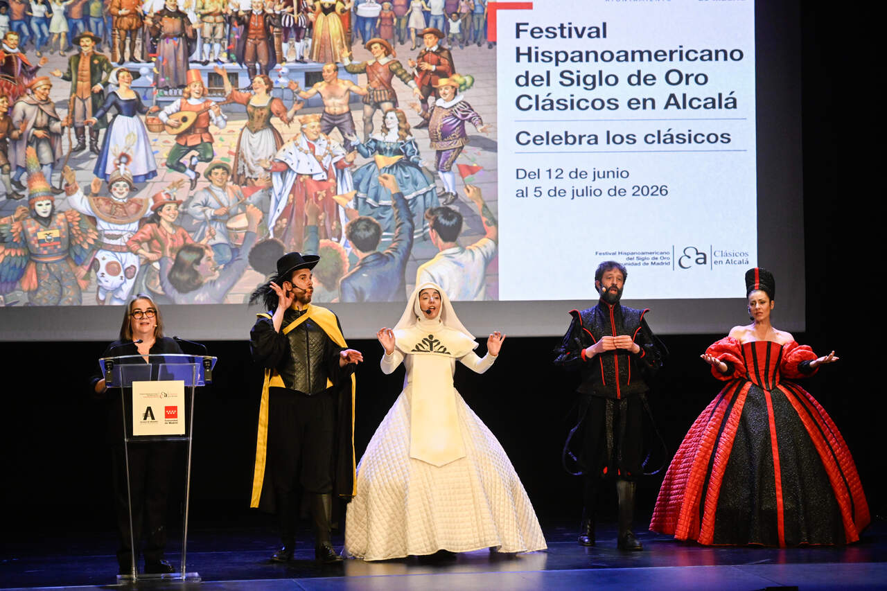 Actores durante la presentación del Festival ‘Clásicos en Alcalá’. AYUNTAMIENTO DE ALCALÁ DE HENARES