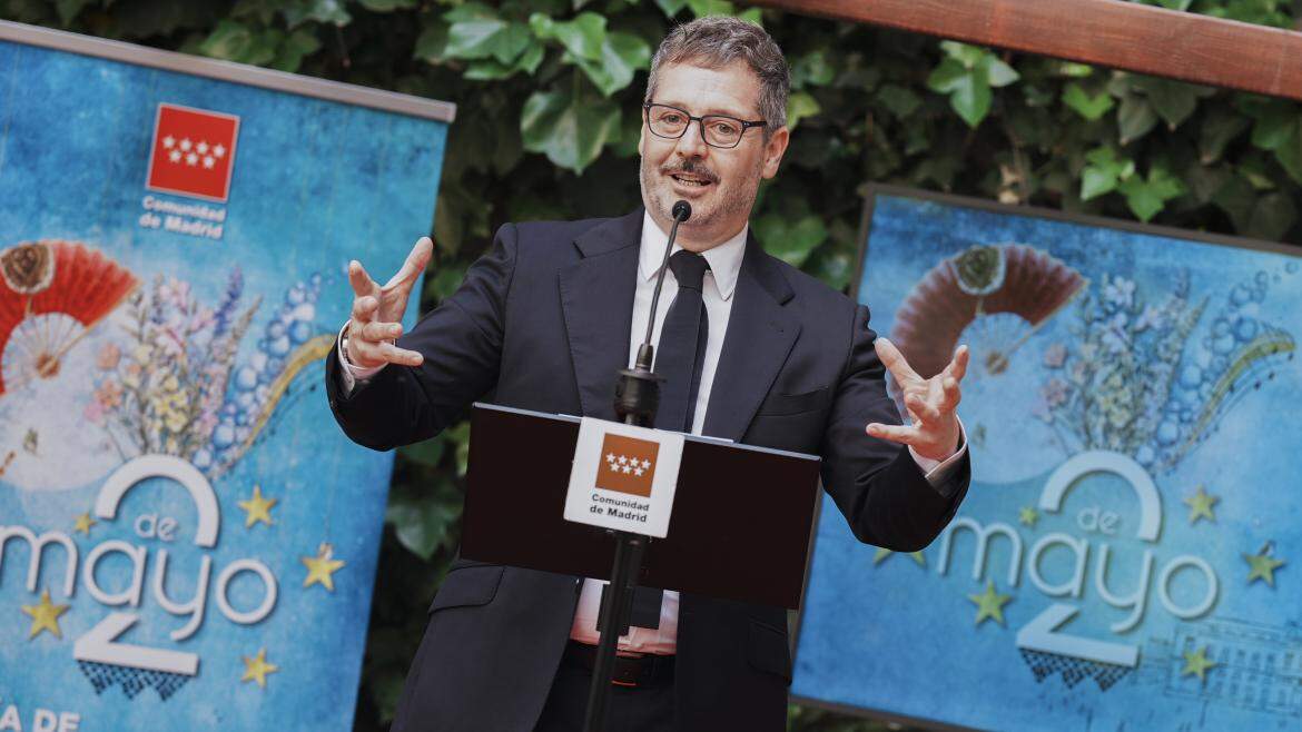 El consejero de Cultura, Mariano de Paco Serrano, durante la presentación de la programación. COMUNIDAD DE MADRID