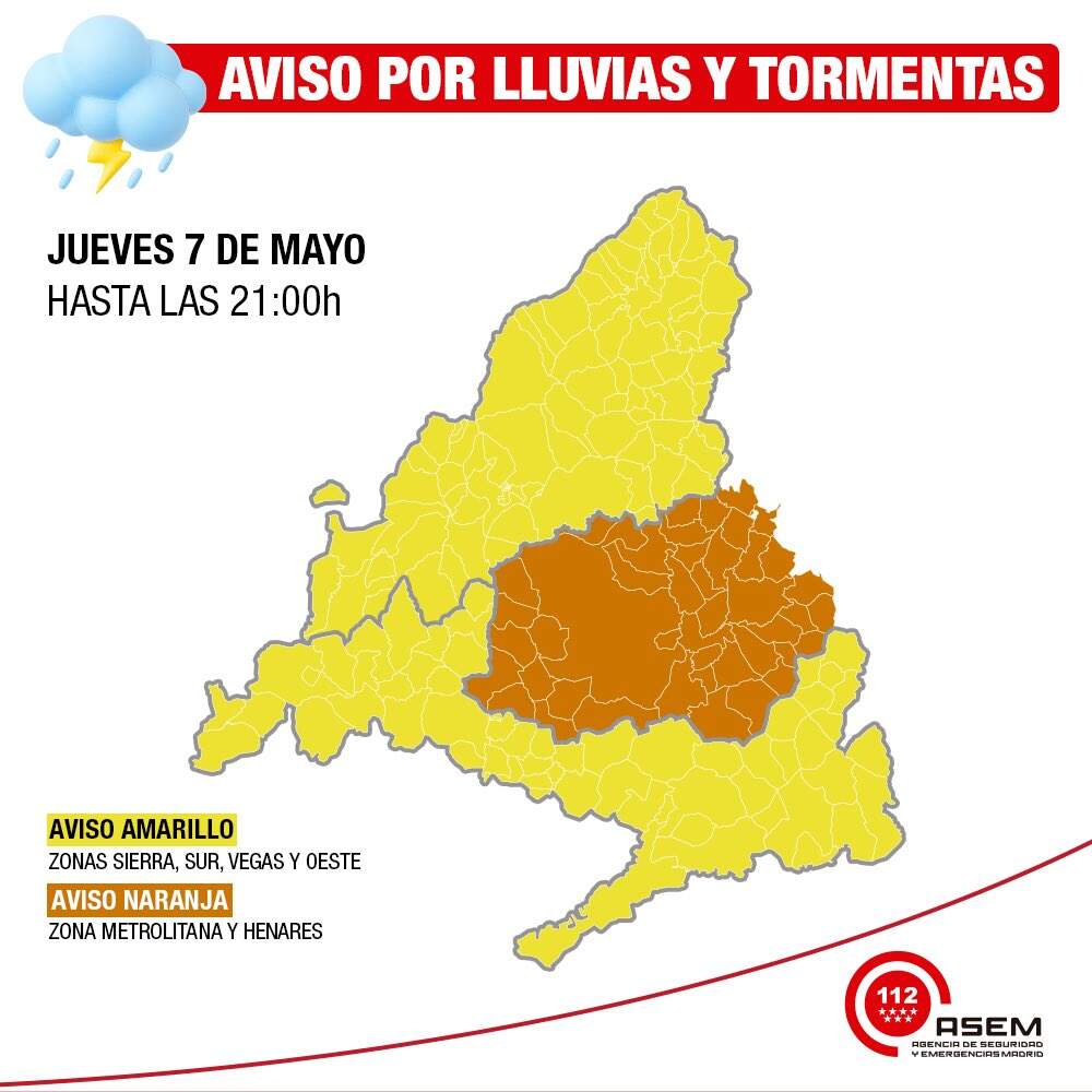 Mapa de avisos. 112 COMUNIDAD DE MADRID