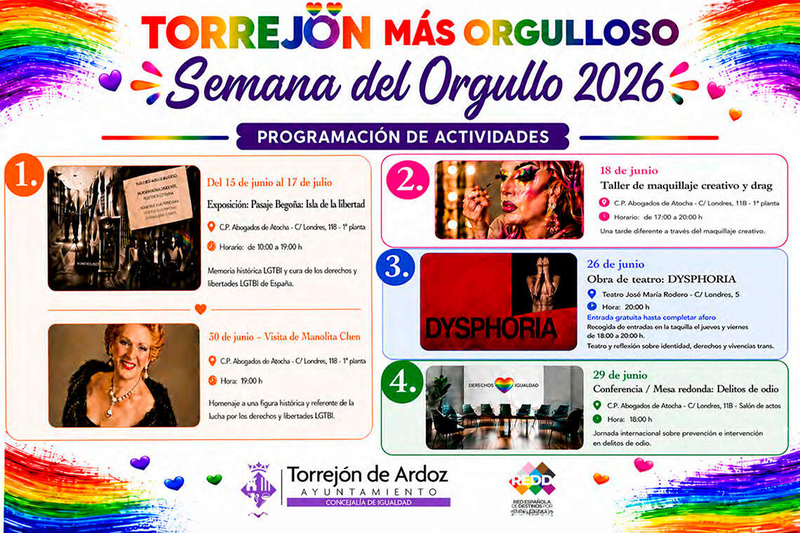 Programación de la Semana del Orgullo 2026.