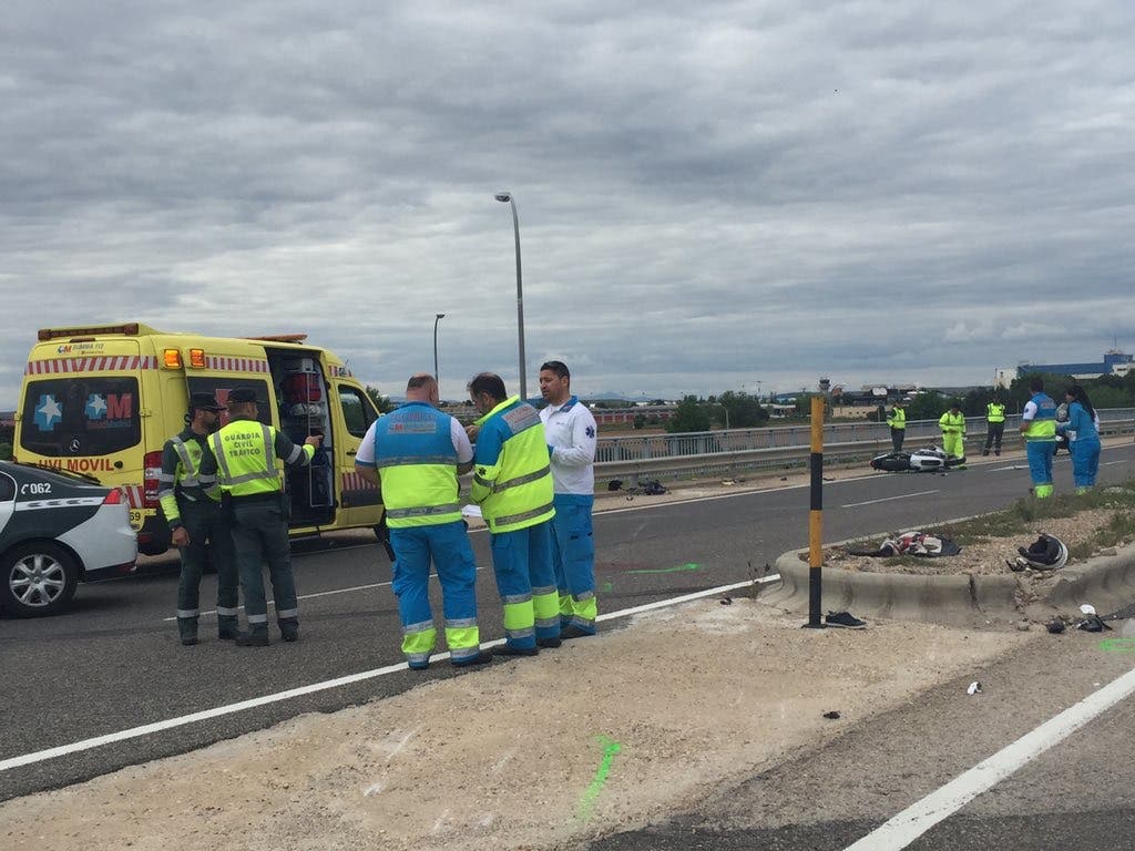 Dos muertos en accidente de moto junto a la Base de Torrejón