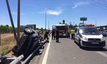 Imágenes del grave accidente de ayer en la A-42, sentido Madrid