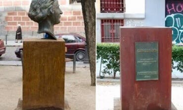 Roban el busto de Clara Campoamor en Malasaña con una radial