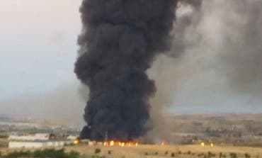 Pendientes del incendio declarado en una planta de reciclaje de Chiloeches