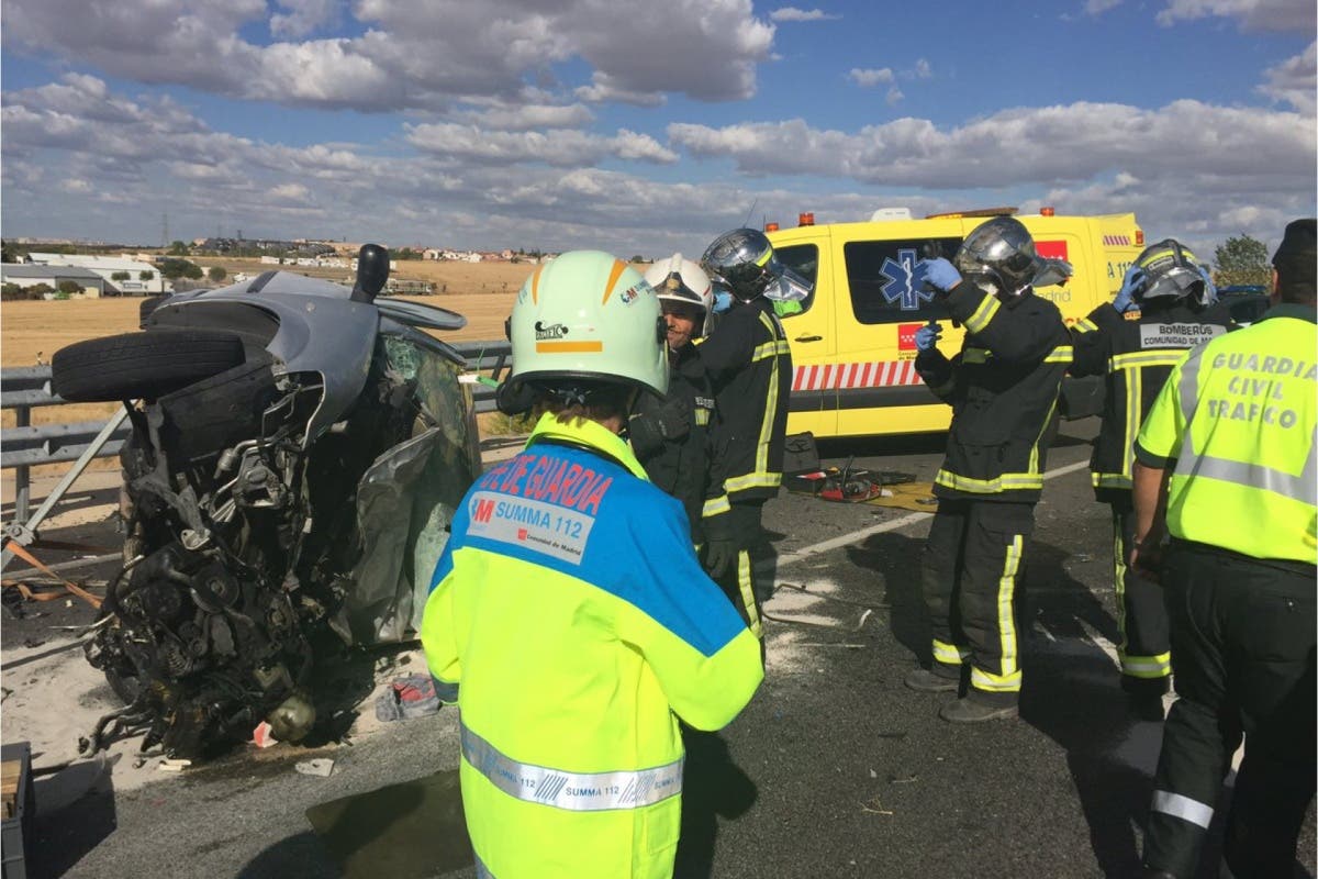 Dos muertos en un brutal accidente en Madrid