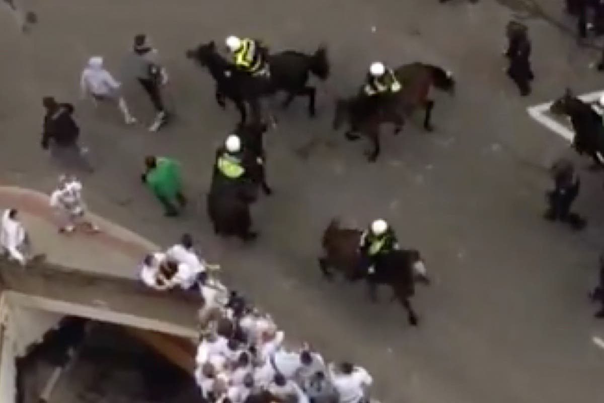 Cargas policiales con heridos a las puertas del Bernabéu