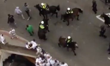 Cargas policiales con heridos a las puertas del Bernabéu