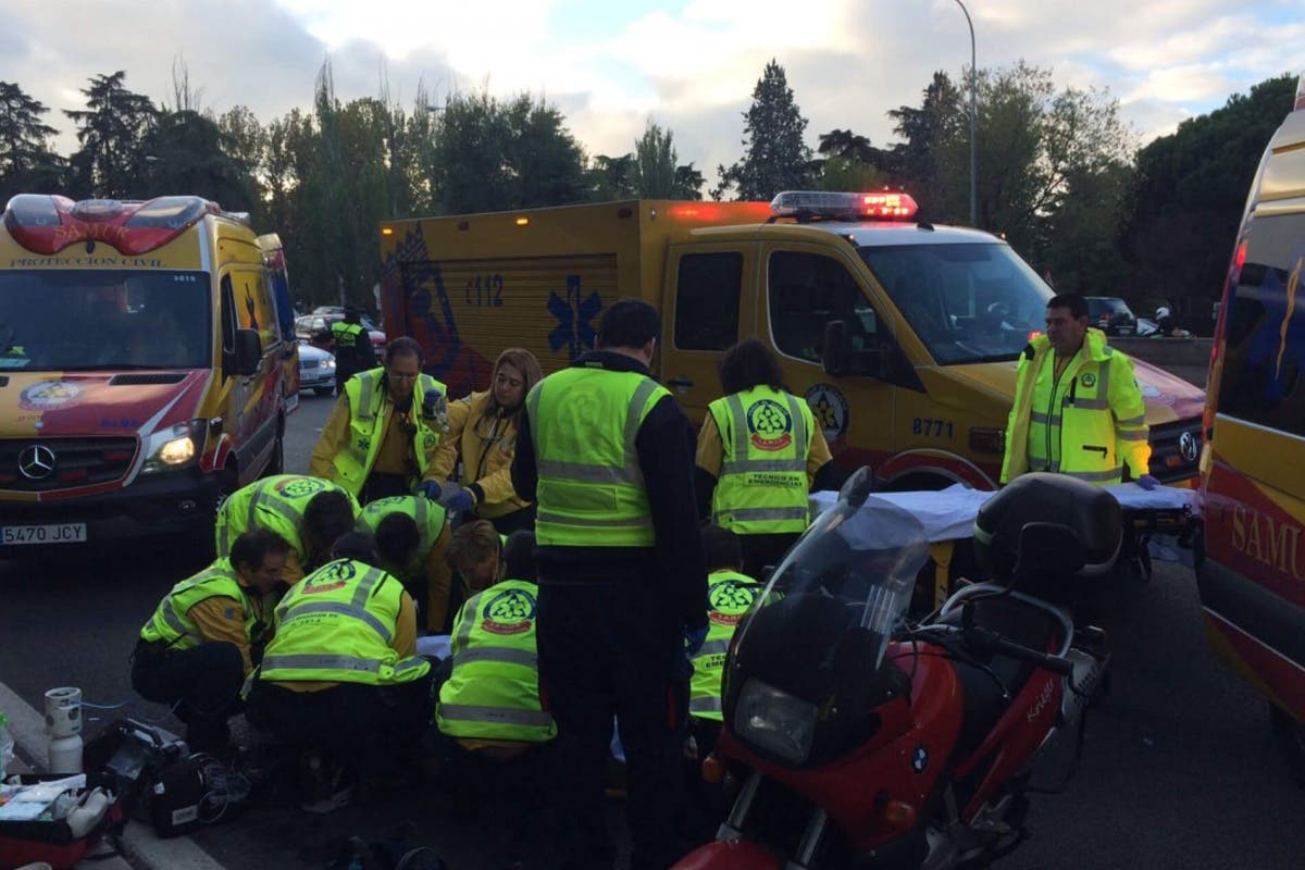 Herido muy grave un motorista en Madrid