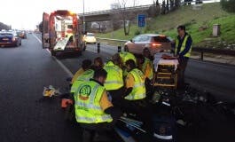 Herido grave un motorista de 29 años en la A-2