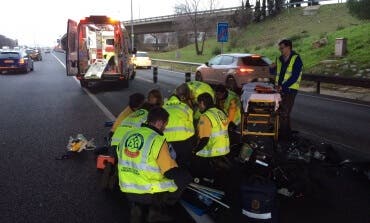 Herido grave un motorista de 29 años en la A-2