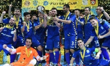 Torrejón celebra el triunfo del Movistar Inter, campeón de Europa