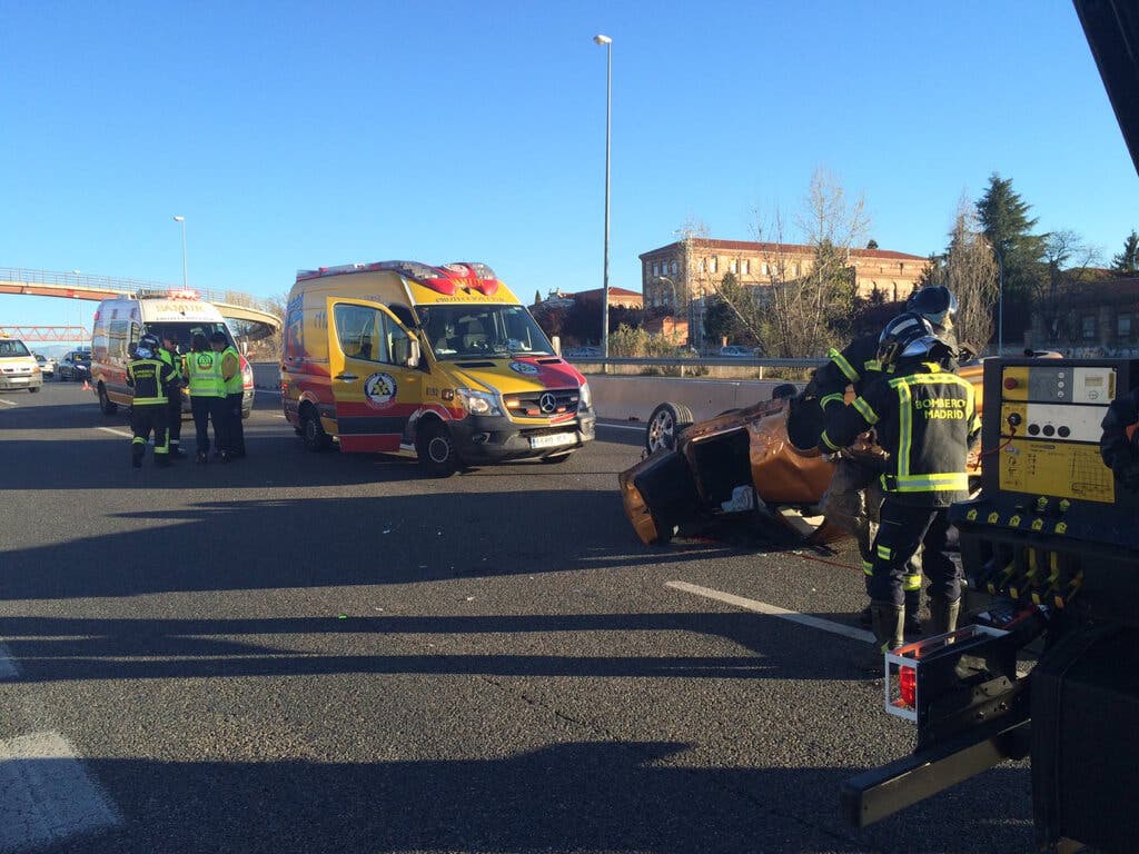 Herida grave una joven de 23 años en un accidente en la M-607