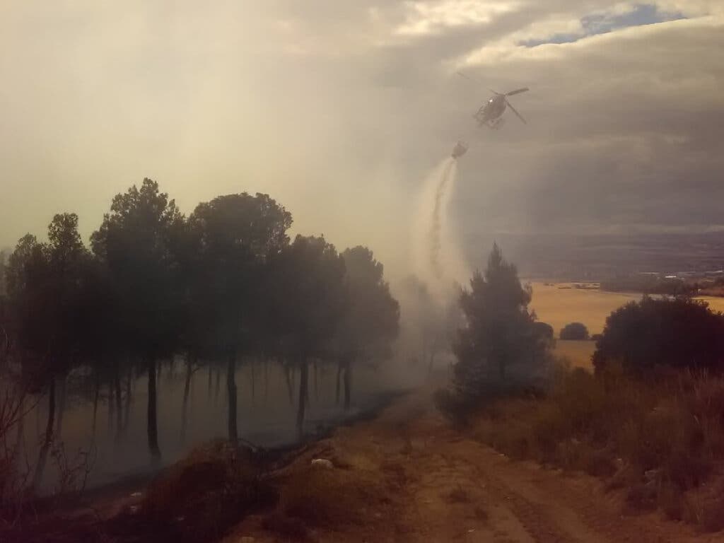 Controlado un aparatoso incendio forestal en Chiloeches