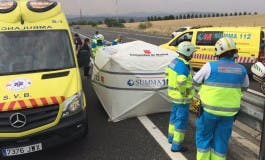 Muere un motorista al chocar contra un quitamiedos en la M-503