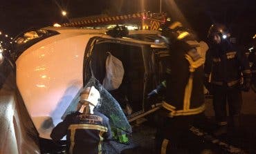 Aparatoso accidente en la A-2, San Fernando de Henares