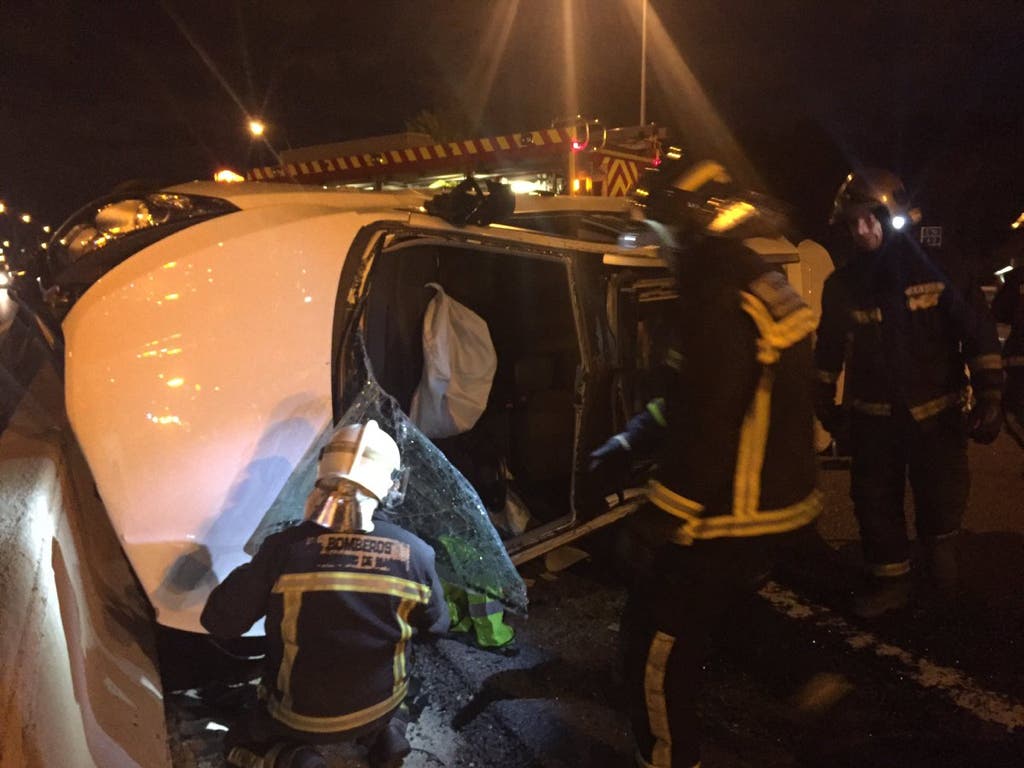 Aparatoso accidente en la A-2, San Fernando de Henares