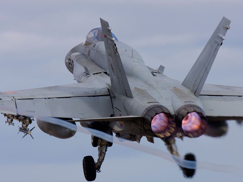 Así es el F-18 estrellado en la Base de Torrejón