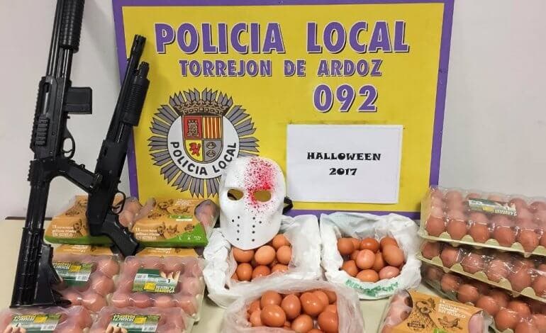 La Policía de Torrejón incauta decenas de huevos en Halloween
