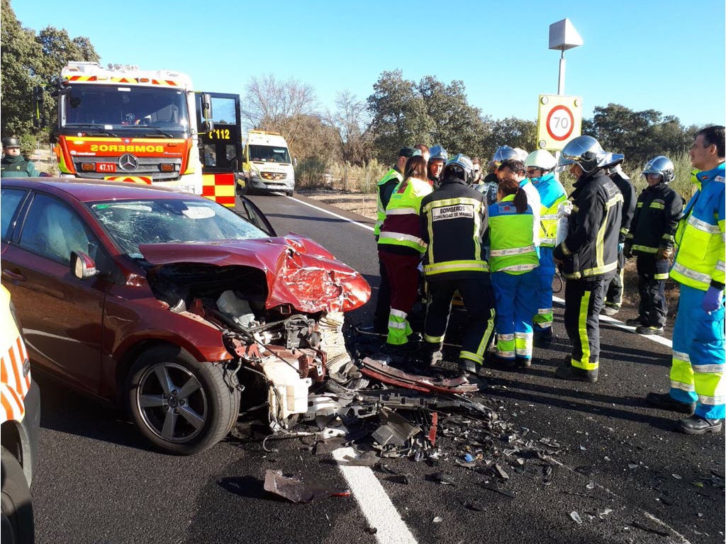 Cuatro heridos en un accidente múltiple en la M-513