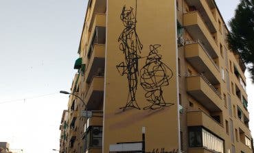 Un edificio de Alcalá de Henares alberga un nuevo mural homenaje a Cervantes