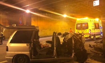 Herido grave al estrellarse contra el muro del túnel de Guadarrama