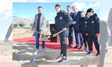Saúl pone la primera piedra de la Academia del Atlético en Alcalá