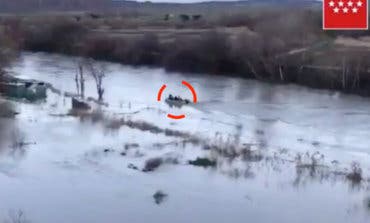 Rescatan a un perro atrapado en el río Henares, en Torrejón