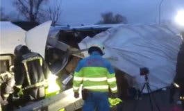 Fallece un camionero al volcar en San Sebastián de los Reyes