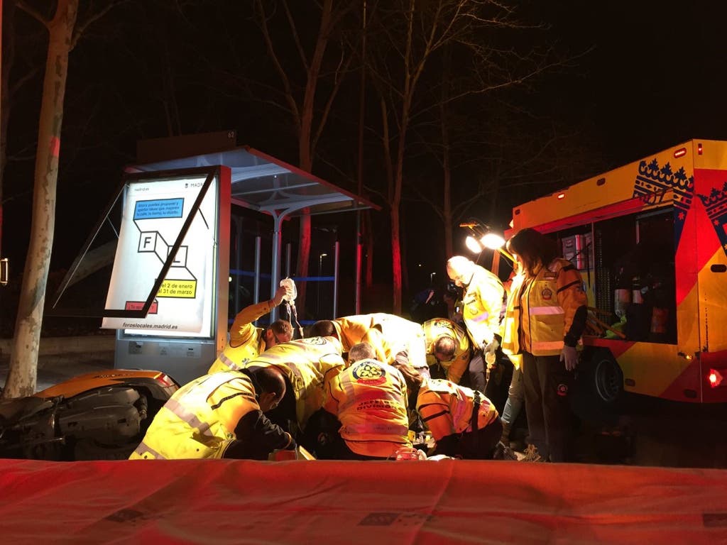 Muy grave un motorista tras sufrir un accidente en Madrid