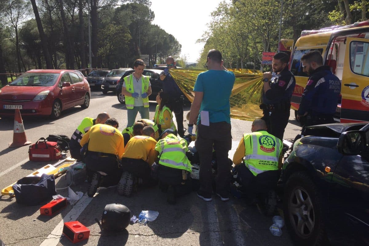 Herido grave un motorista tras sufrir un accidente en Madrid