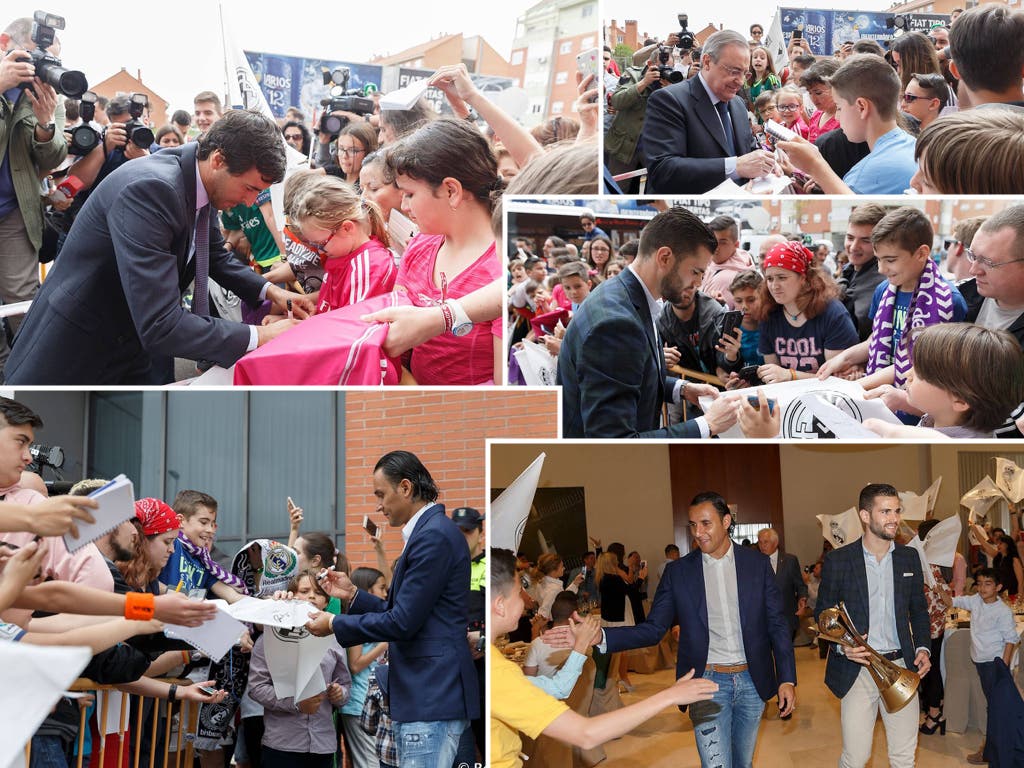 Keylor Navas, Nacho, Florentino, Raúl y Sanchís en Alcalá de Henares