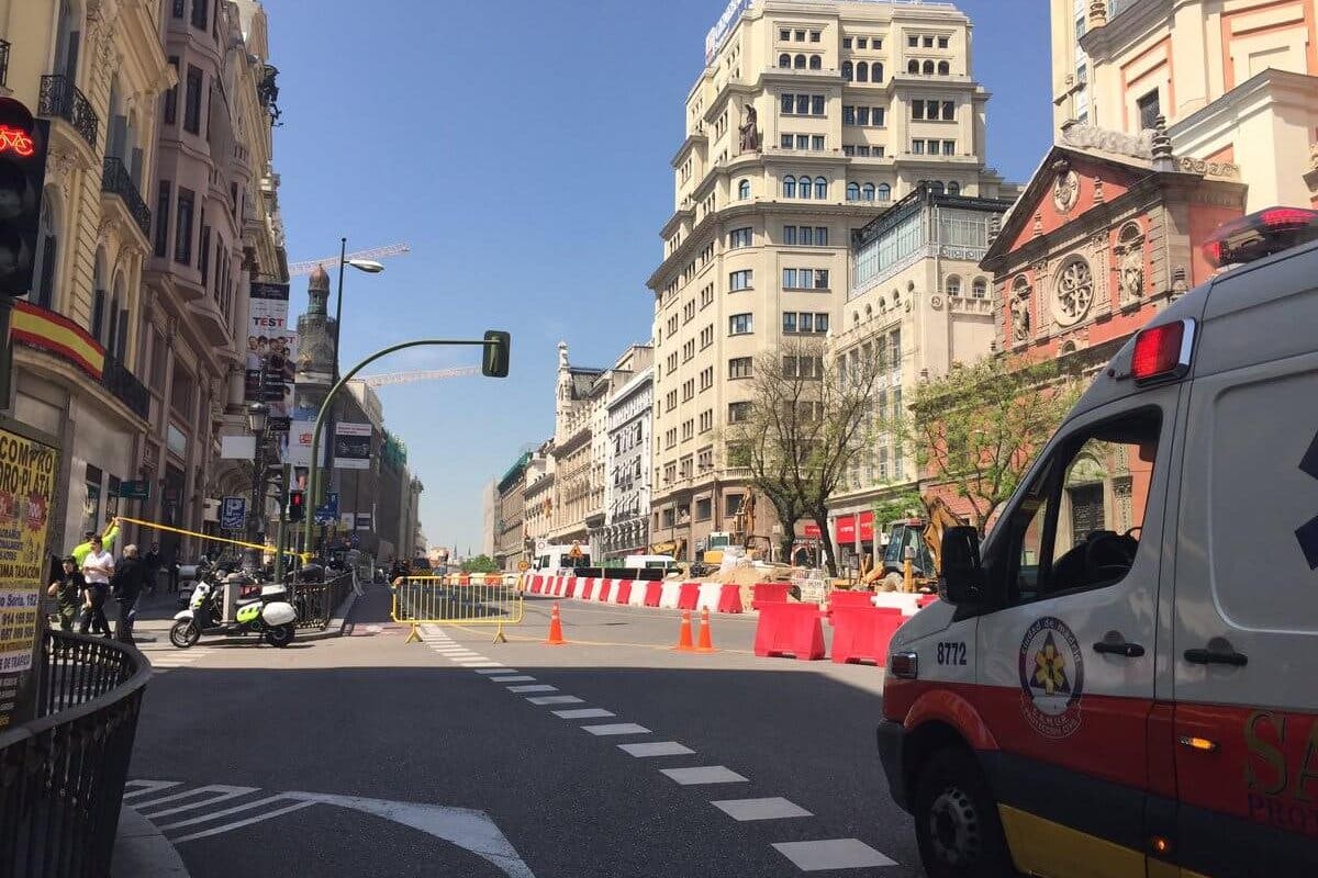 Desalojan la calle Alcalá y Gran Vía por un escape de gas 