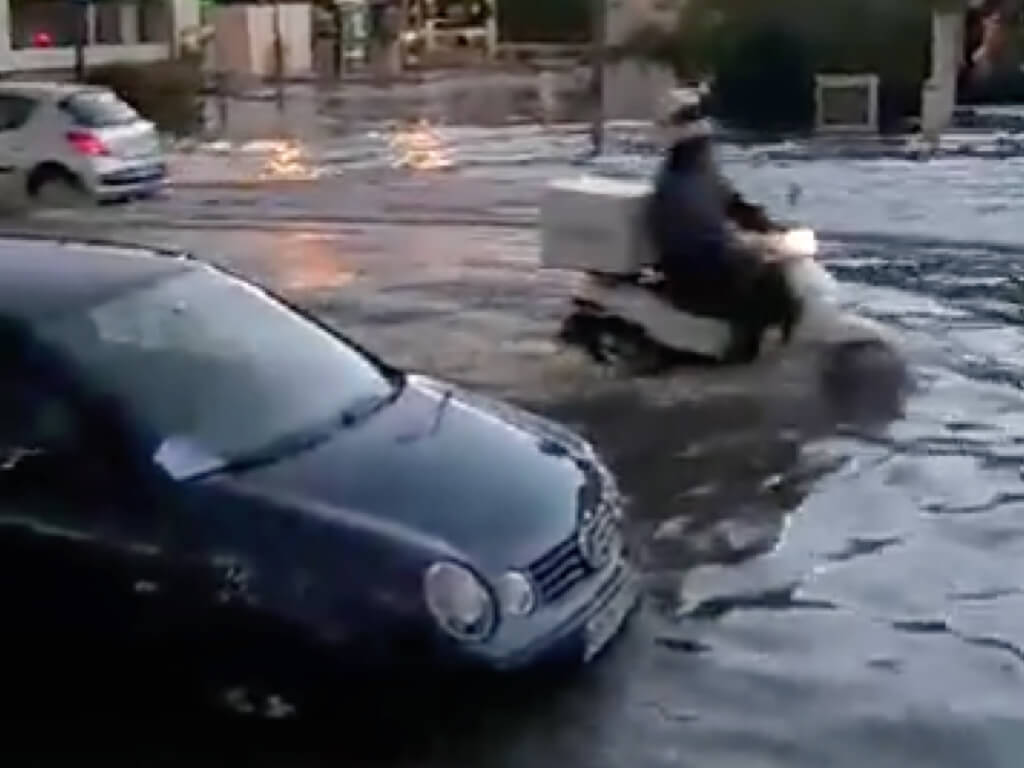 La tromba de agua deja imágenes como ésta en el Corredor del Henares