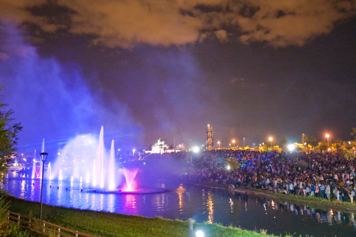 Música en vivo y Fuente Cibernética en el Parque Europa de Torrejón