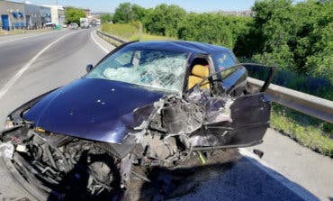 Un herido tras un aparatoso accidente en Arganda del Rey 