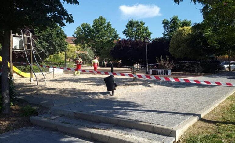 Buscan a los autores de esta gamberrada en un parque de Daganzo