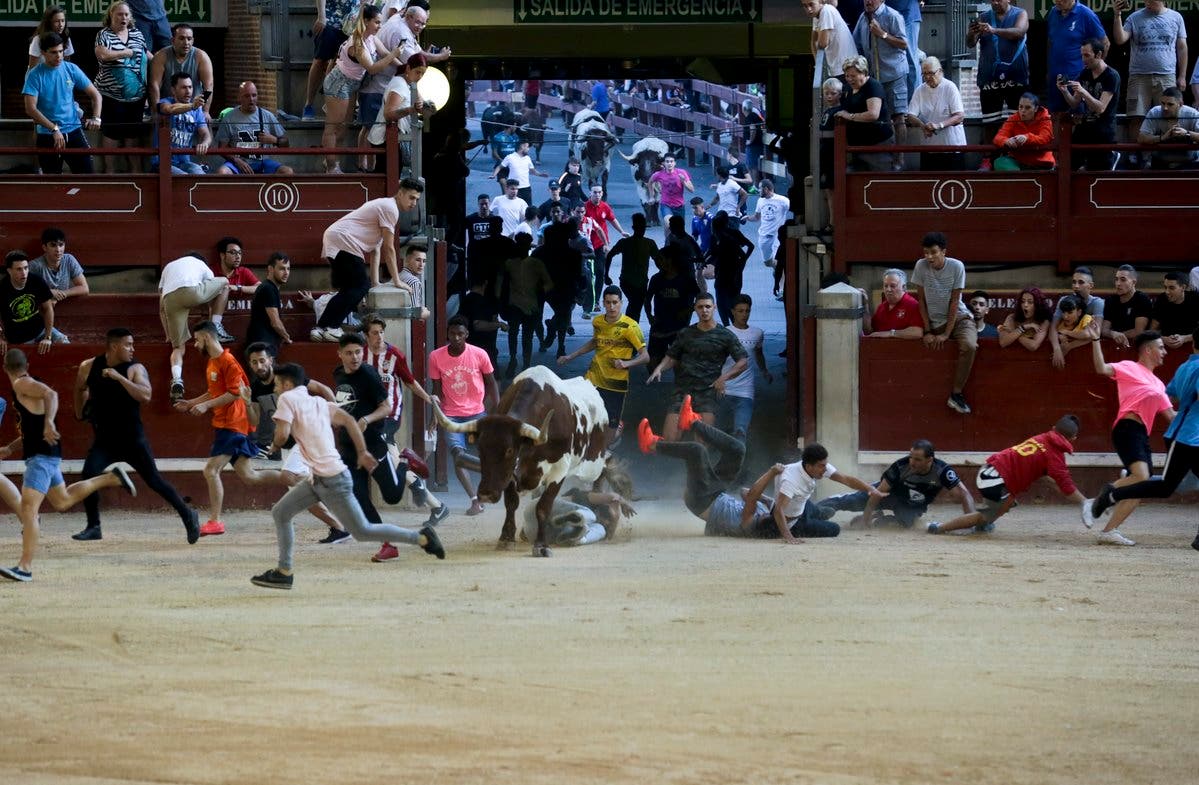 Cuatro heridos en el primer encierro de Leganés, uno por asta de toro