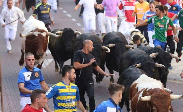 Dos heridos en el primer encierro de las Fiestas de Sanse