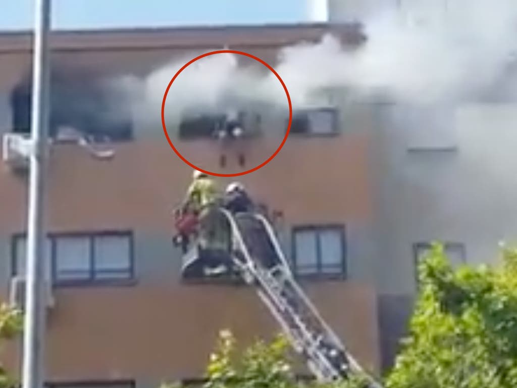 El rescate in extremis de un menor y su perro en un incendio