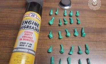 Detenido un motorista por llevar cocaína oculta en un bote de spray
