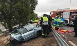 Herido grave un joven tras chocar su coche contra un árbol 