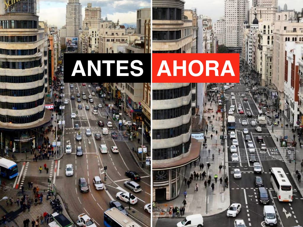 Madrid estrena este viernes su nueva Gran Vía, más peatonal 