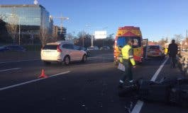 Herido grave un motorista en un accidente en la A-2