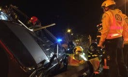 Aparatoso accidente de tráfico en la M-11, sentido aeropuerto